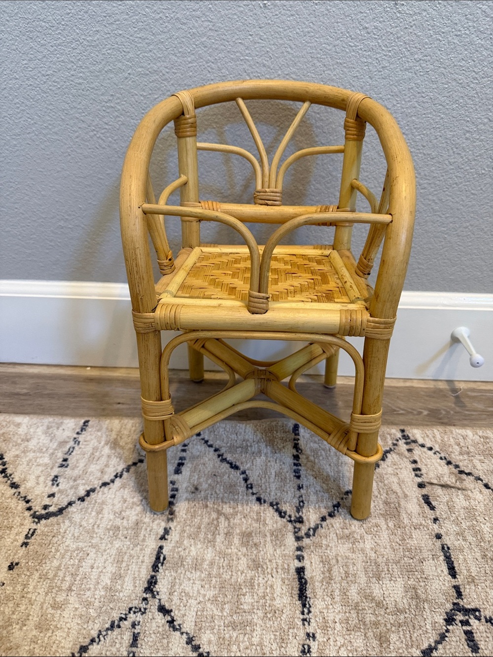 Natural Rattan Doll High Chair Accent Chair - Honey Tan
